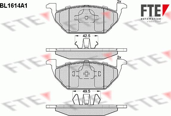 FTE BL1614A1 - Brake Pad Set, disc brake autospares.lv