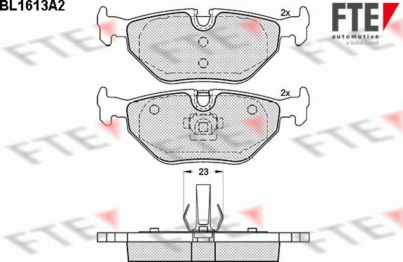 FTE BL1613A2 - Brake Pad Set, disc brake autospares.lv