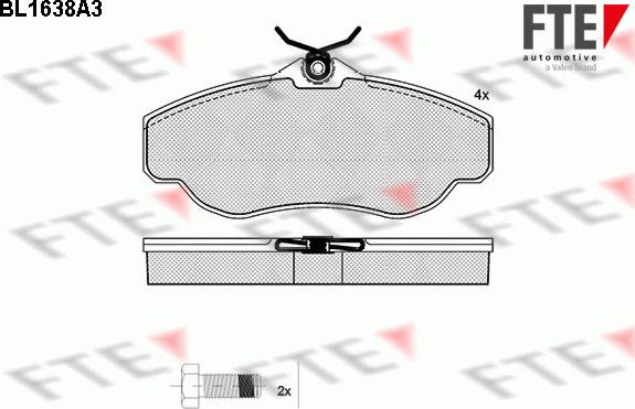 FTE BL1638A3 - Brake Pad Set, disc brake autospares.lv