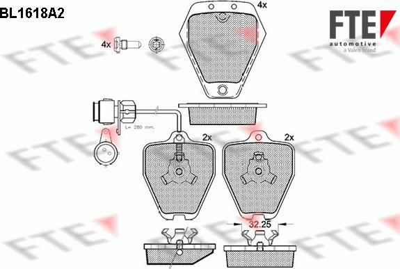 FTE 9010253 - Brake Pad Set, disc brake autospares.lv