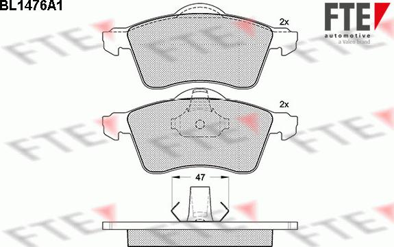 FTE BL1476A1 - Brake Pad Set, disc brake autospares.lv