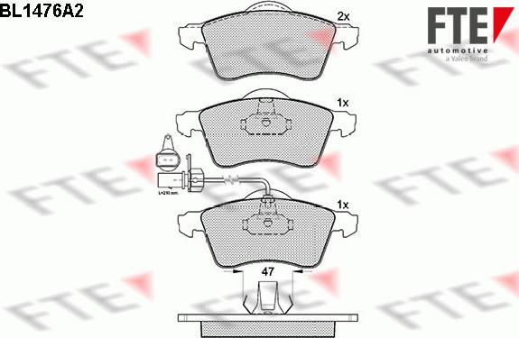 FTE 9010206 - Brake Pad Set, disc brake autospares.lv