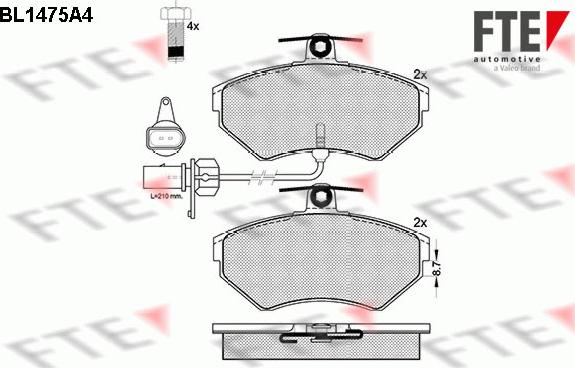 FTE 9010203 - Brake Pad Set, disc brake autospares.lv