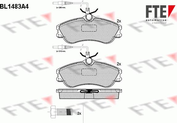 FTE BL1483A4 - Brake Pad Set, disc brake autospares.lv