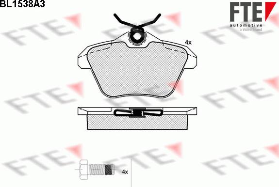 FTE BL1538A3 - Brake Pad Set, disc brake autospares.lv