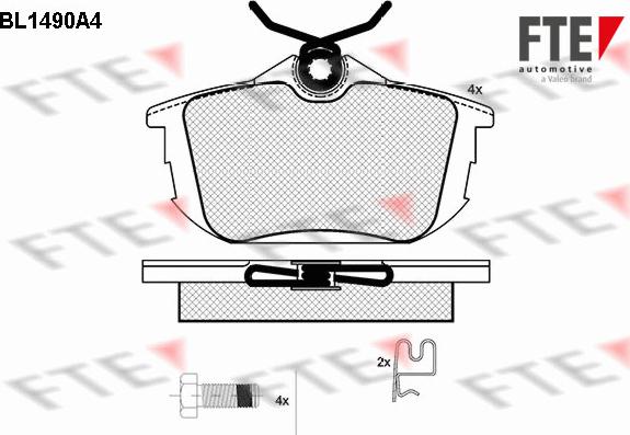 FTE BL1490A4 - Brake Pad Set, disc brake autospares.lv