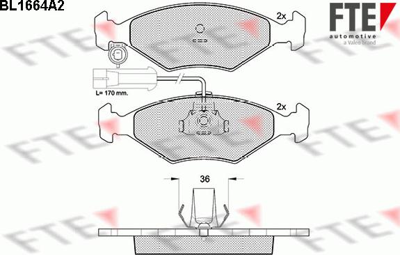 FTE BL1664A2 - Brake Pad Set, disc brake autospares.lv