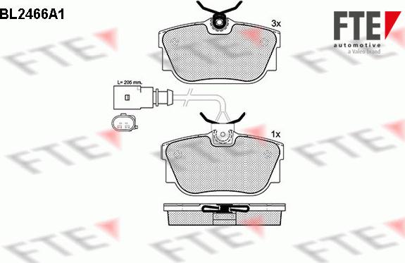 FTE BL2466A1 - Brake Pad Set, disc brake autospares.lv