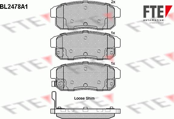 FTE 9010759 - Brake Pad Set, disc brake autospares.lv