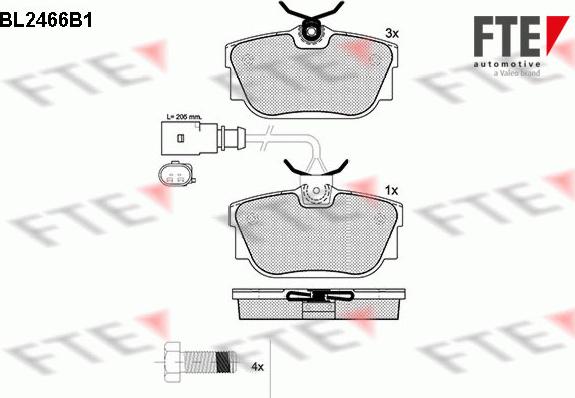 FTE BL2466B1 - Brake Pad Set, disc brake autospares.lv