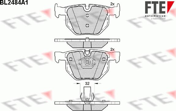 FTE BL2484A1 - Brake Pad Set, disc brake autospares.lv