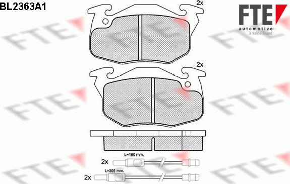 FTE BL2363A1 - Brake Pad Set, disc brake autospares.lv