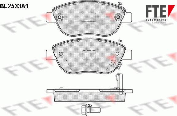 FTE BL2533A1 - Brake Pad Set, disc brake autospares.lv