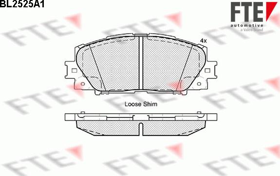 FTE 9010780 - Brake Pad Set, disc brake autospares.lv