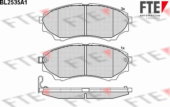 FTE BL2535A1 - Brake Pad Set, disc brake autospares.lv