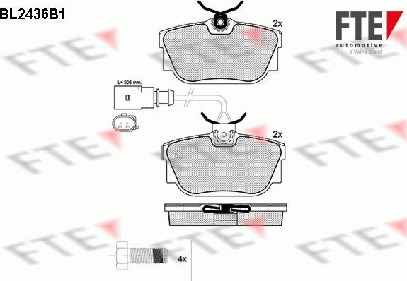 FTE 9010737 - Brake Pad Set, disc brake autospares.lv