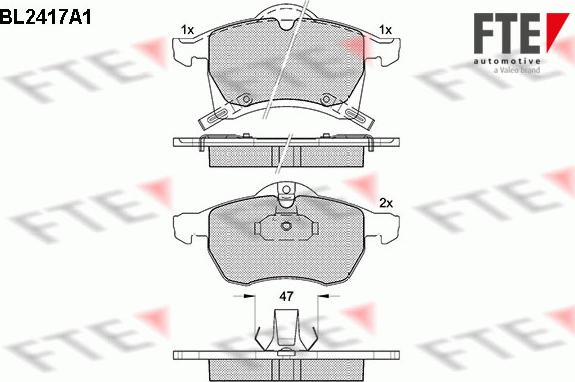 FTE BL2417A1 - Brake Pad Set, disc brake autospares.lv