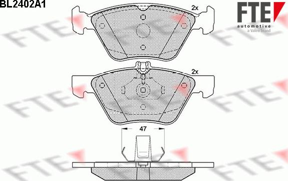 FTE BL2402A1 - Brake Pad Set, disc brake autospares.lv