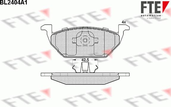 FTE 9010722 - Brake Pad Set, disc brake autospares.lv