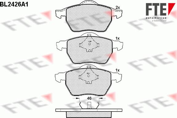 FTE BL2426A1 - Brake Pad Set, disc brake autospares.lv