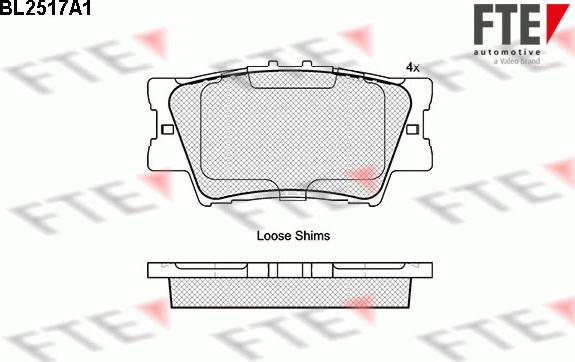 FTE BL2517A1 - Brake Pad Set, disc brake autospares.lv