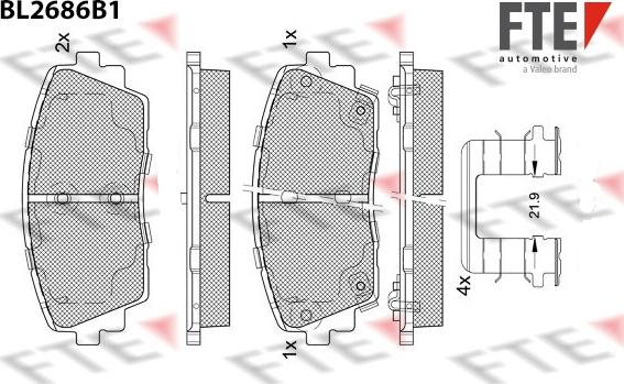 FTE BL2686B1 - Brake Pad Set, disc brake autospares.lv