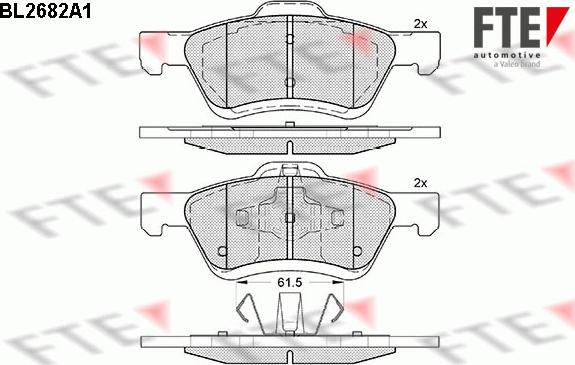 FTE 9011045 - Brake Pad Set, disc brake autospares.lv