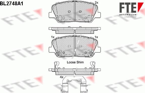 FTE BL2748A1 - Brake Pad Set, disc brake autospares.lv