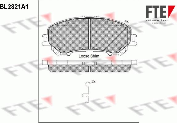 FTE 9011004 - Brake Pad Set, disc brake autospares.lv