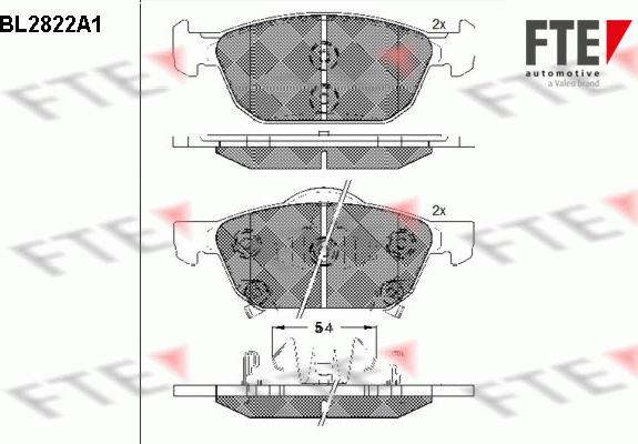 FTE 9011005 - Brake Pad Set, disc brake autospares.lv