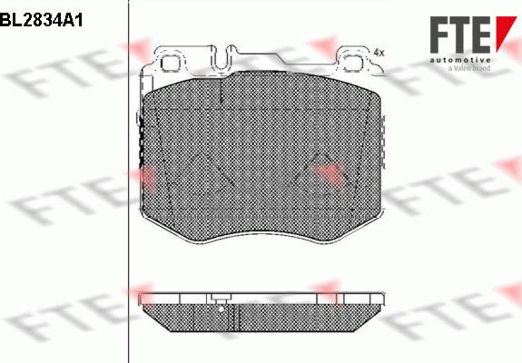 FTE BL2834A1 - Brake Pad Set, disc brake autospares.lv