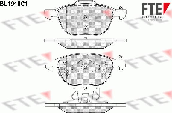 FTE 9011082 - Brake Pad Set, disc brake autospares.lv