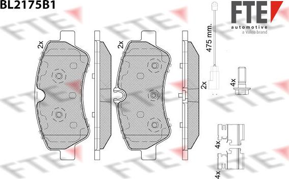 FTE 9011087 - Brake Pad Set, disc brake autospares.lv