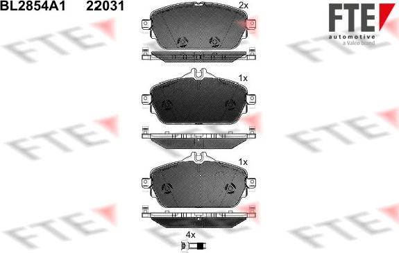 FTE 9011027 - Brake Pad Set, disc brake autospares.lv