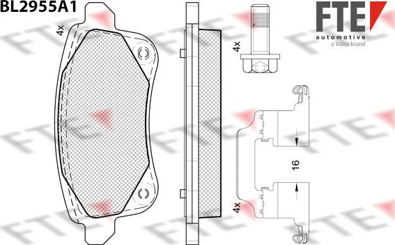 FTE BL2955A1 - Brake Pad Set, disc brake autospares.lv