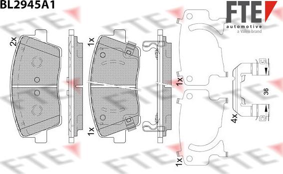 FTE BL2945A1 - Brake Pad Set, disc brake autospares.lv