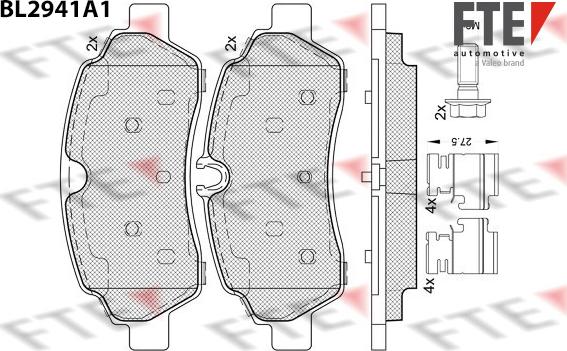 FTE 9011185 - Brake Pad Set, disc brake autospares.lv