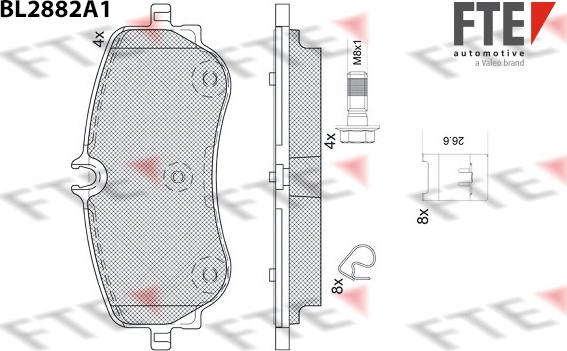 FTE BL2882A1 - Brake Pad Set, disc brake autospares.lv