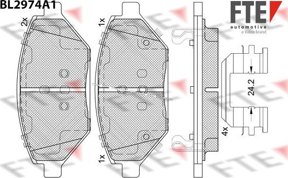 FTE 9011220 - Brake Pad Set, disc brake autospares.lv