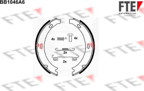 FTE 9100007 - Brake Shoe Set, parking brake autospares.lv