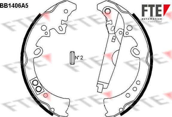 FTE BB1406A5 - Brake Shoe Set, parking brake autospares.lv