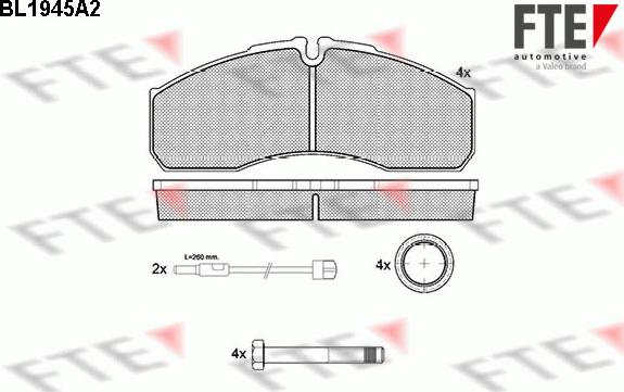 FTE BL1945A2 - Brake Pad Set, disc brake autospares.lv