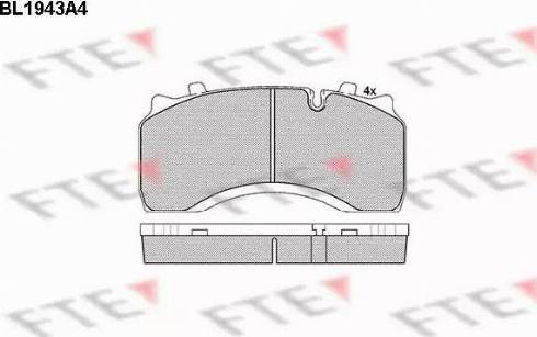 FTE BL1943A4 - Brake Pad Set, disc brake autospares.lv