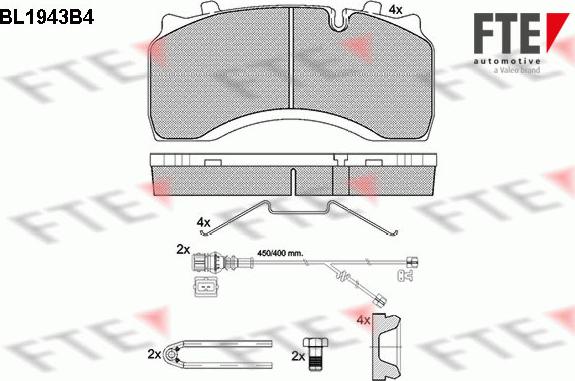 FTE BL1943B4 - Brake Pad Set, disc brake autospares.lv