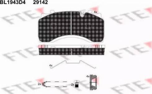 FTE BL1943D4 - Brake Pad Set, disc brake autospares.lv