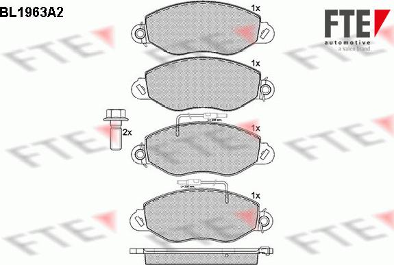 FTE BL1963A2 - Brake Pad Set, disc brake autospares.lv