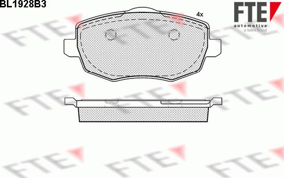 FTE BL1928B3 - Brake Pad Set, disc brake autospares.lv