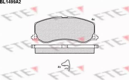 FTE BL1499A2 - Brake Pad Set, disc brake autospares.lv