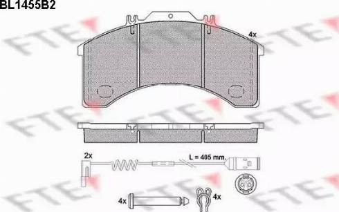 FTE BL1455B2 - Brake Pad Set, disc brake autospares.lv