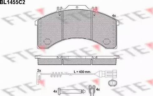 FTE BL1455C2 - Brake Pad Set, disc brake autospares.lv